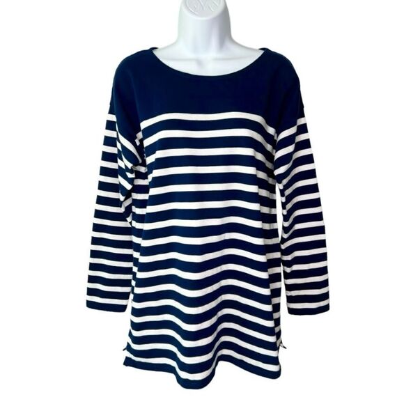 J Crew Women’s M Striped Drop 3/4 Sleeve Pullover Top - Picture 1 of 7